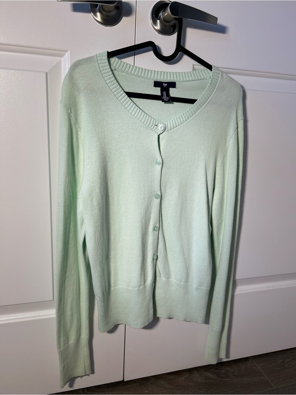 GAP Light Mint V-Neck Button Cardigan